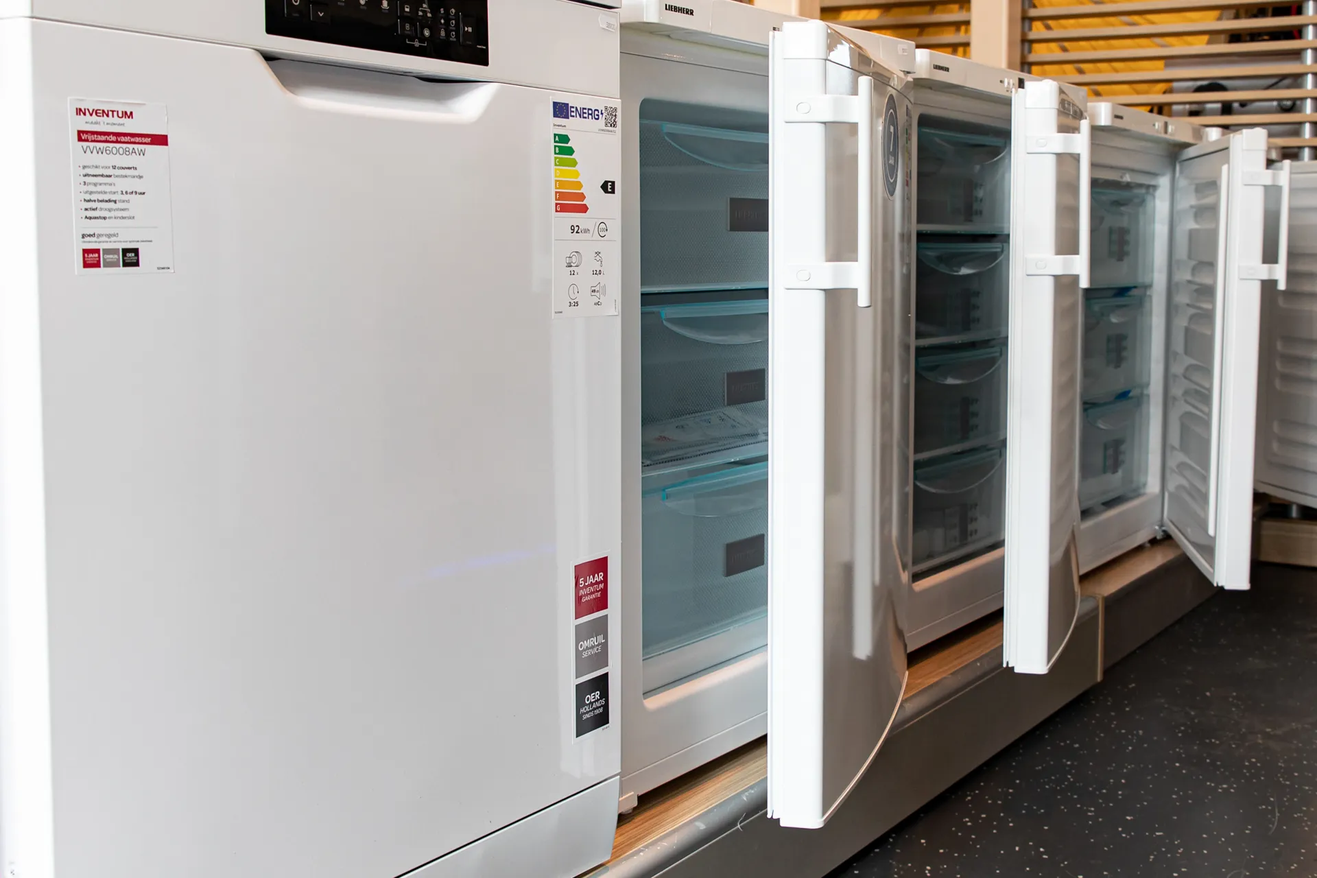 Vriezers Vriezers in de showroom van Prieto